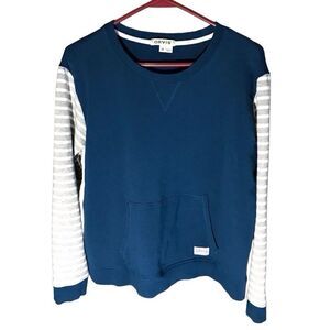 Orvis fishing Teal long sleeve sweatshirt size Medium striped sleeve soft